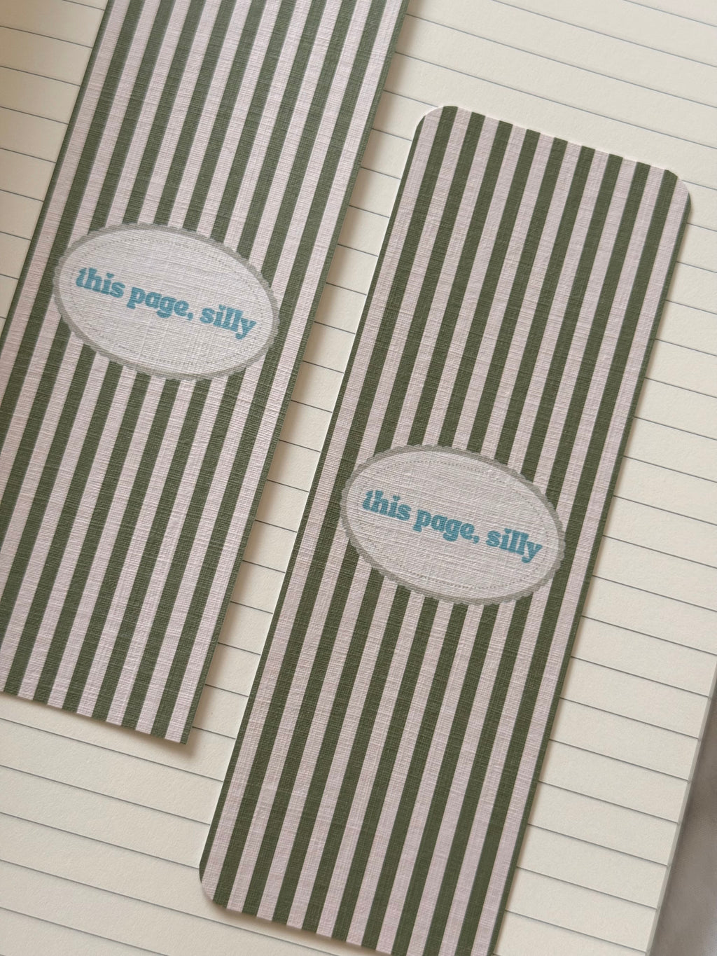 This Page Green Stripe Bookmark