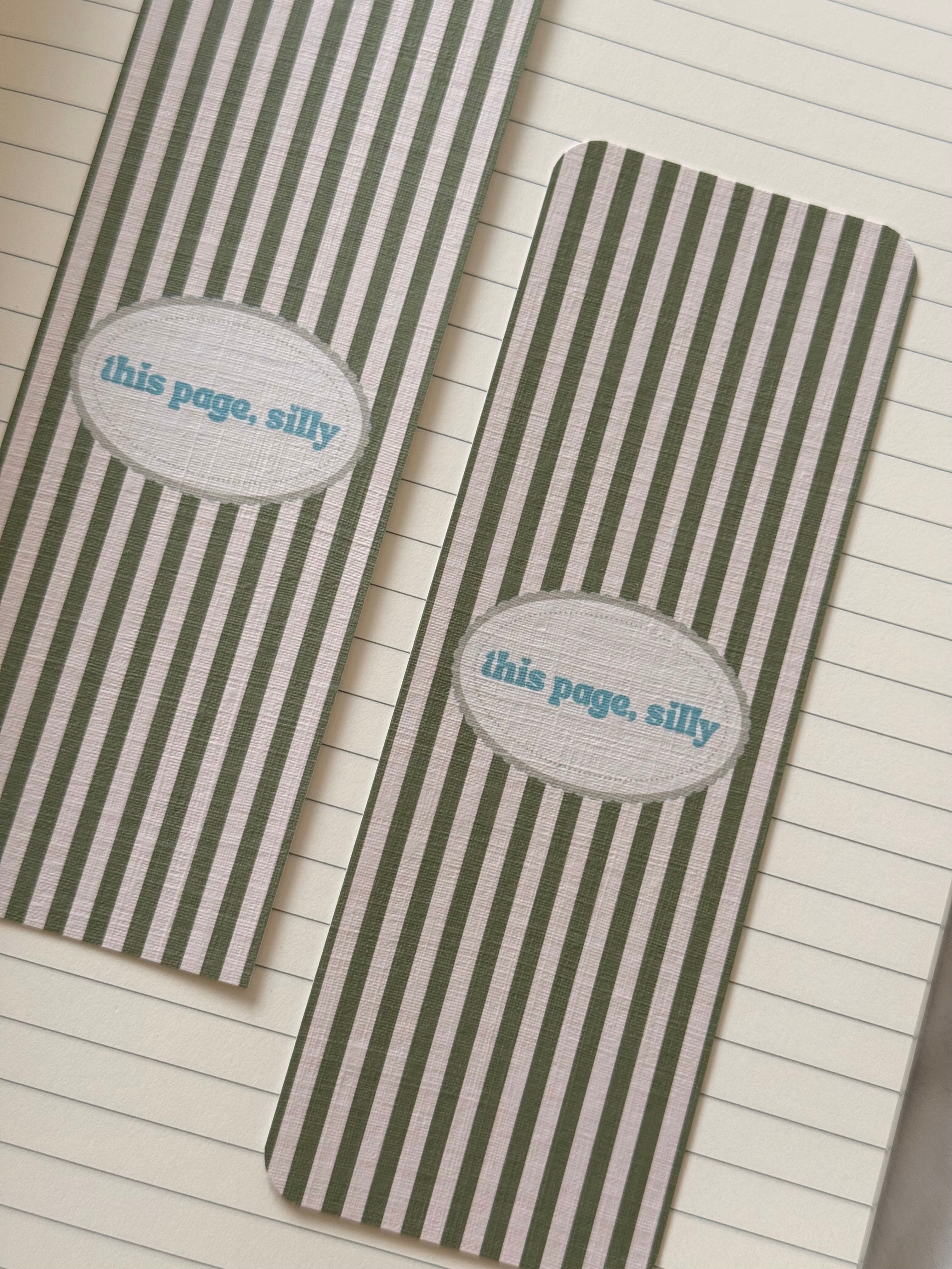This Page Green Stripe Bookmark
