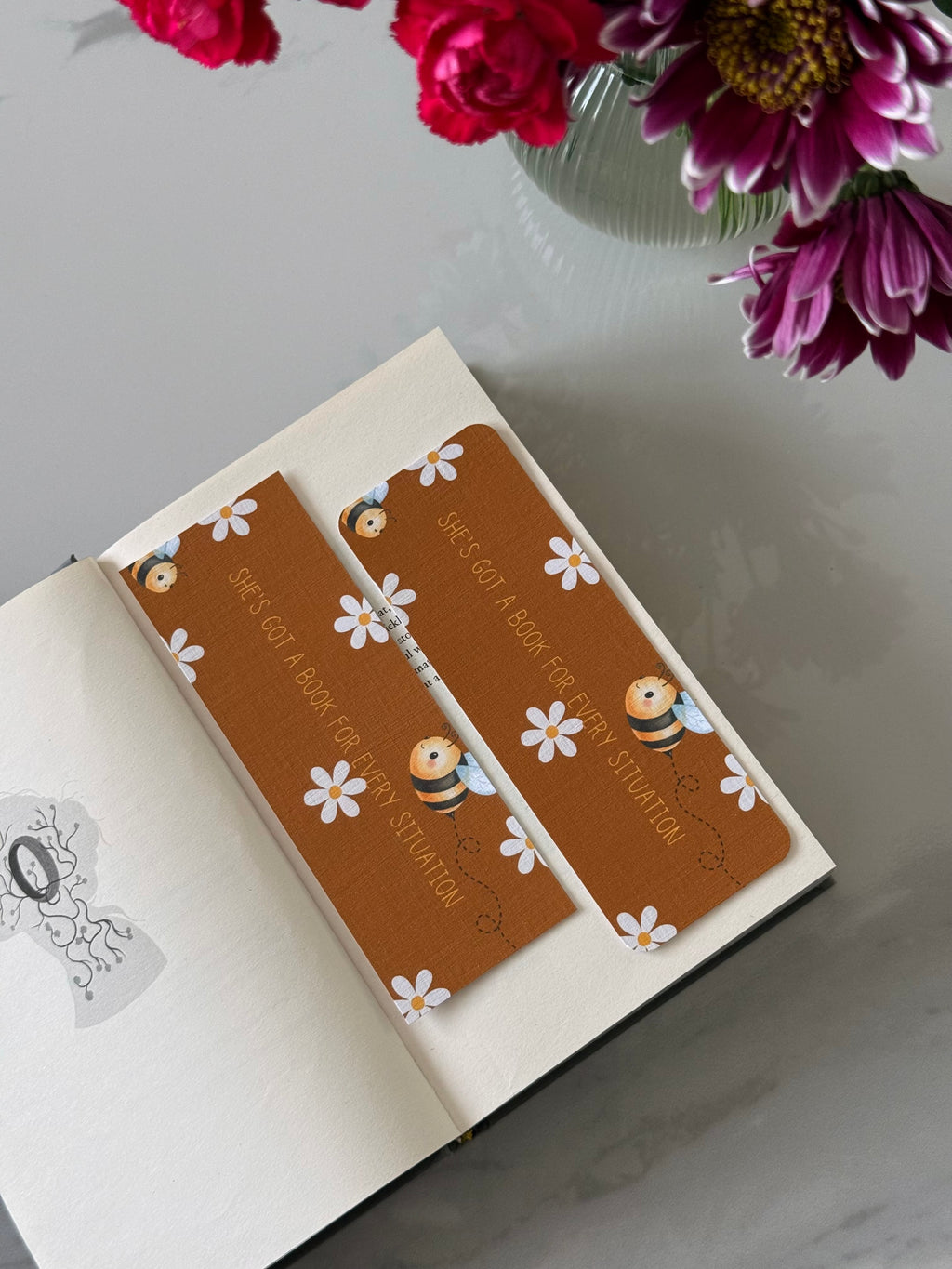 Bumblebee Floral Bookmark