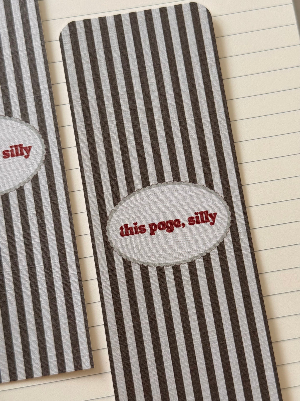 This Page Brown Stripe Bookmark