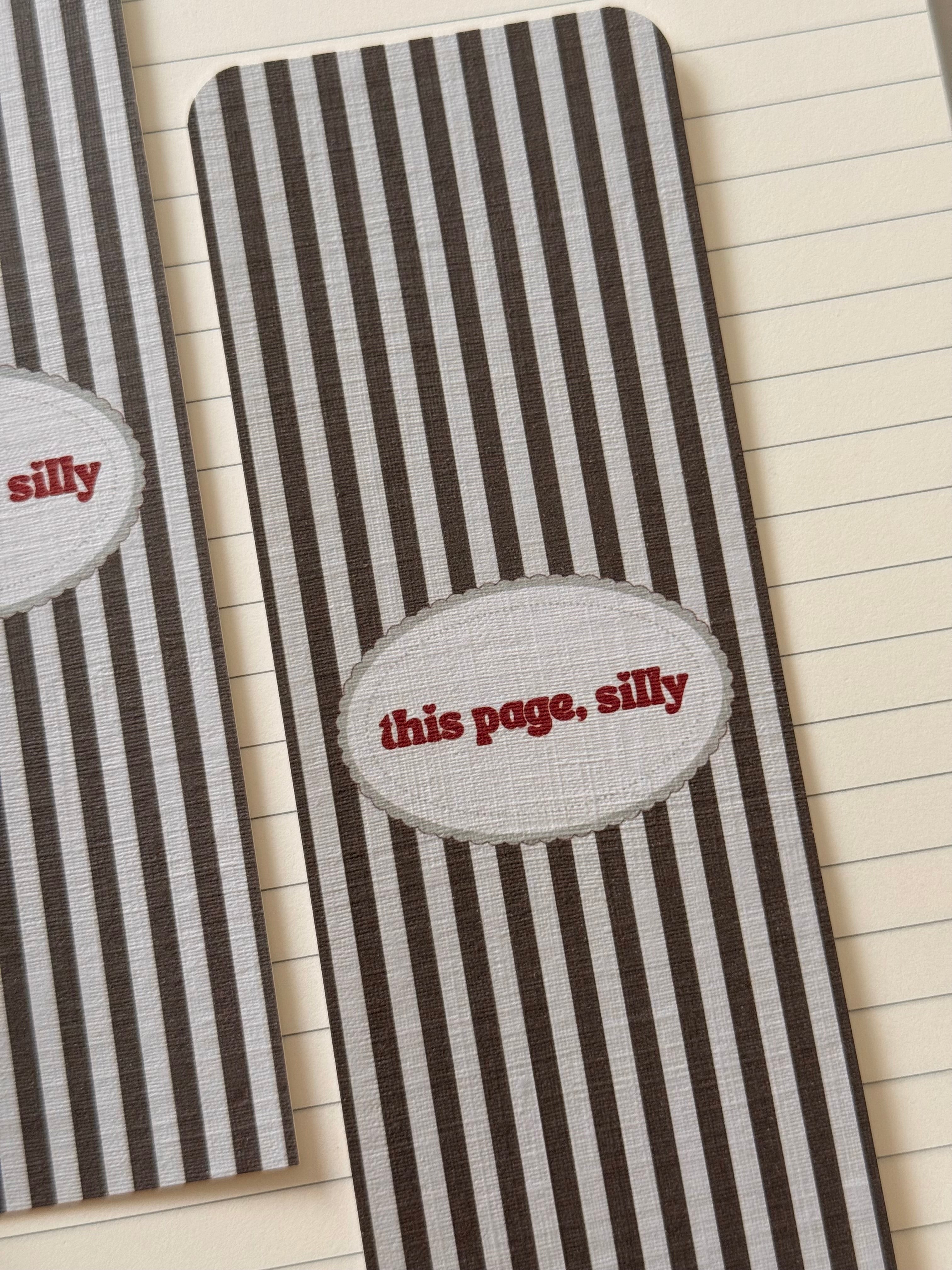 This Page Brown Stripe Bookmark